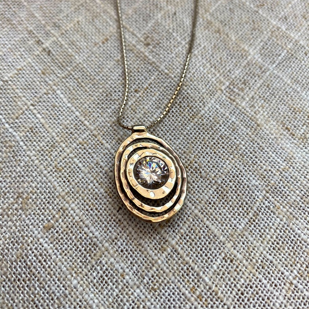 Silpada CZ and Sterling Silver Swirl Necklace